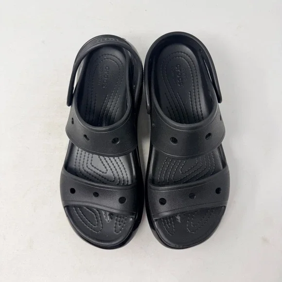 Crocs Mega Crush Black Platform Lug Sole Sandals Size 10 Chunky Streetwear Bold - Picture 2 of 9